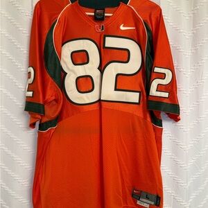 Nike AUTHENTIC Vintage Miami Hurricanes NCAA #82 Jersey Adult
